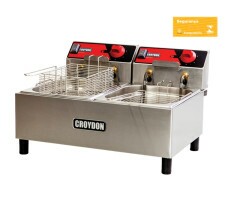 Fritador Elétrico 02 Cuba 4,5 Litros Inox Croydon FC2B