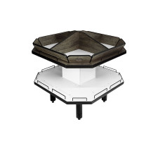 Vasca Central para Hortifruti em MDF 1,00x1,00mts ART MARKET CRISTAL AÇO 1581