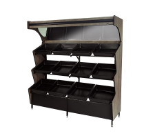 Fruteira Lateral Pratic luxo 2,04mt com Vacuum Forming 12 caixas - 360755 CRISTAL AÇO