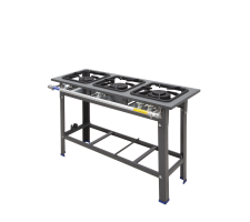 Fogão industrial sem forno 03 bocas em linha METAL INOX - LZ3