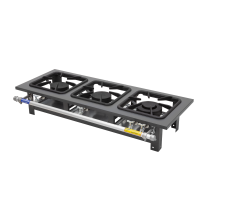 Fogão industrial de mesa 03 bocas em linha METAL INOX - MZ3