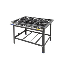 Fogão industrial sem forno 06 bocas METAL INOX - PZ6