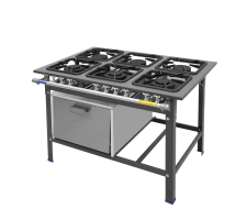 Fogão industrial com forno 06 bocas METAL INOX - PZ6F