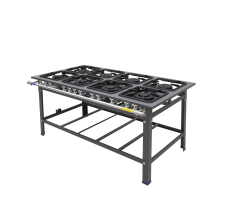 Fogão industrial sem forno 08 bocas METAL INOX - PZ8