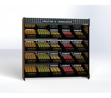 Fruteira lateral espelhada 1,70mt com 16 caixas Polo frio - 7205