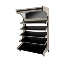 Expositor lateral para pães embalados 1,40mts CRISTAL AÇO 1651