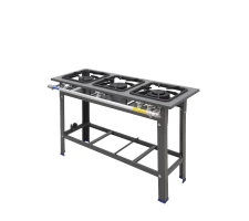 Fogão industrial sem forno 03 bocas em linha METAL INOX - LZ3