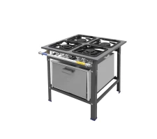 Fogão industrial com forno 04 bocas METAL INOX - PZ4F
