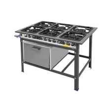 Fogão industrial com forno 06 bocas METAL INOX - PZ6F