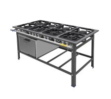 Fogão industrial com forno 08 bocas METAL INOX - PZ8F