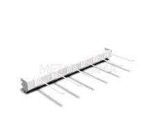 Regua com 08 Ganchos Simples  c/ Porta Etiquetas CRISTAL AÇO 460153 / 460376